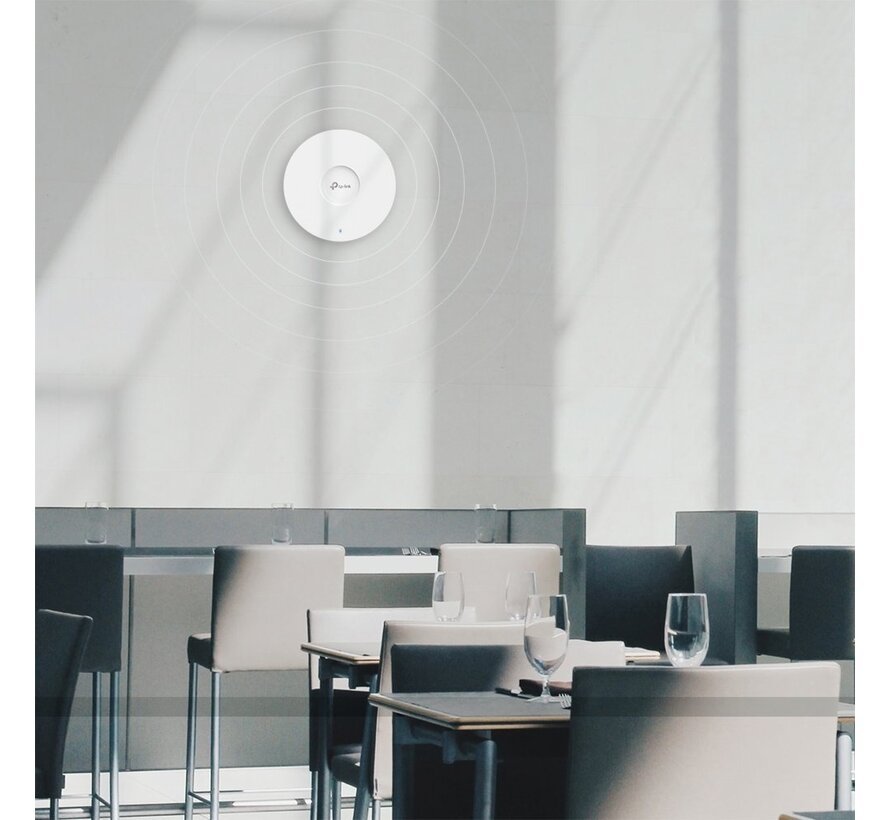 TP‑Link Omada EAP650 | WiFi 6 Ceiling Access Point | 2976 Mbit/s | PoE+ (injector inbegrepen) | Inclusief Montagebeugel