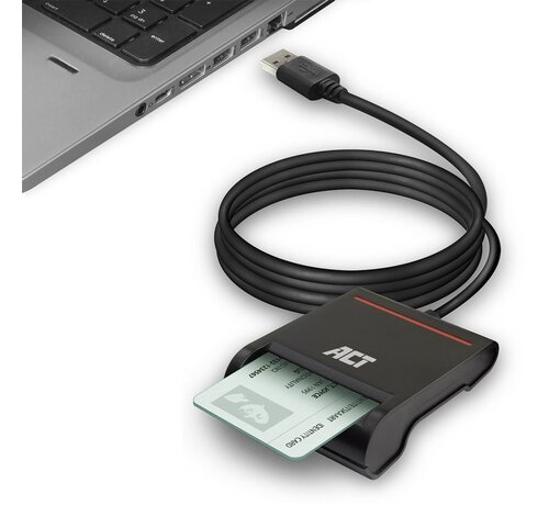 ACT AC6015 smart card reader Binnen USB USB 2.0 Zwart