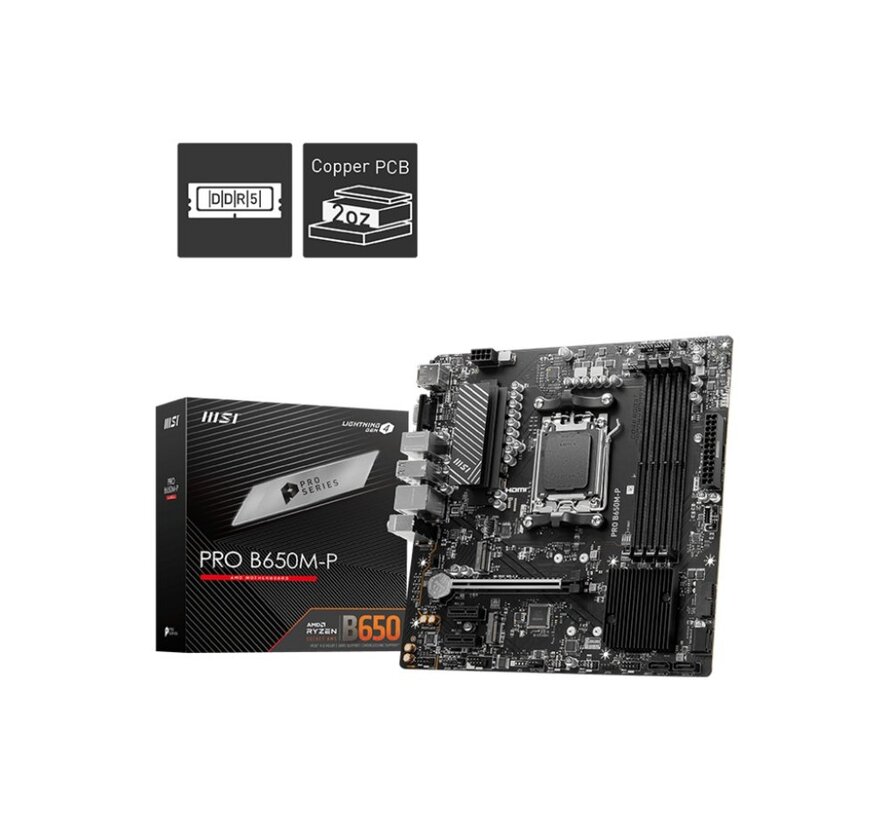 PRO B650M-P moederbord AMD B650 Socket AM5 micro ATX