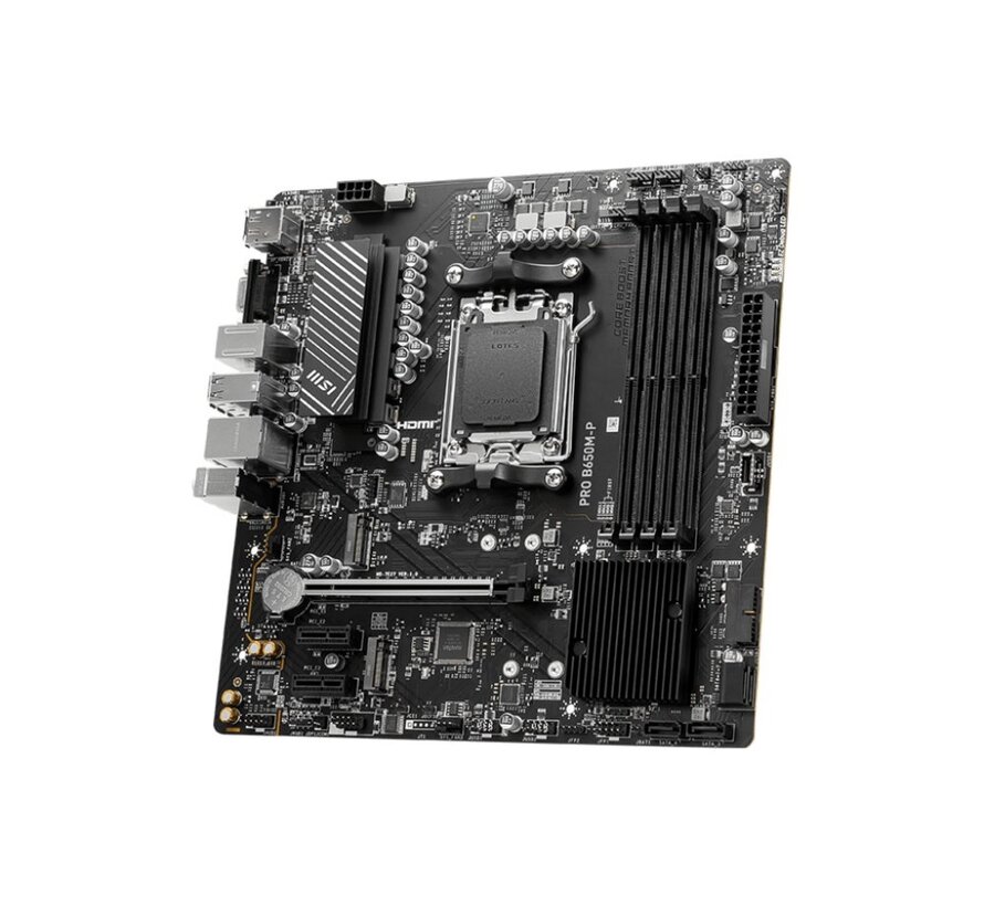 PRO B650M-P | Socket AM5 | AMD B650 | 4xDDR5 | Micro-ATX | Moederbord
