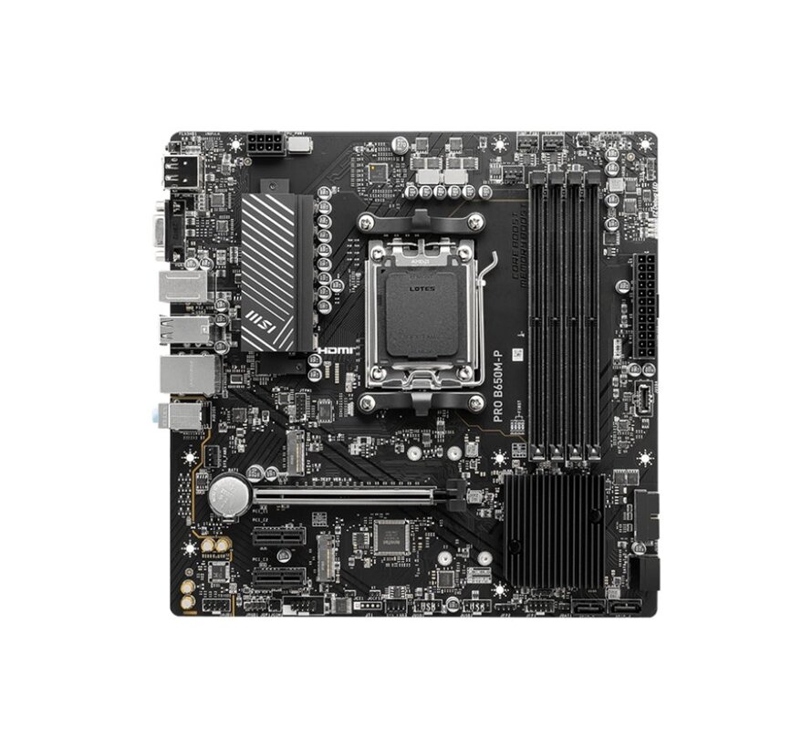 PRO B650M-P | Socket AM5 | AMD B650 | 4xDDR5 | Micro-ATX | Moederbord