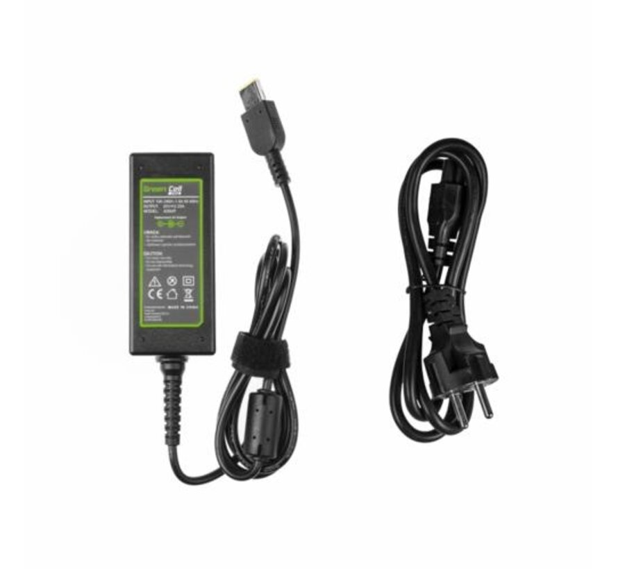 Green Cell PRO AC AD64P | Laptopadapter | 20V 2.25A 45W | Voor Lenovo G40-30/G50-serie | Zwart