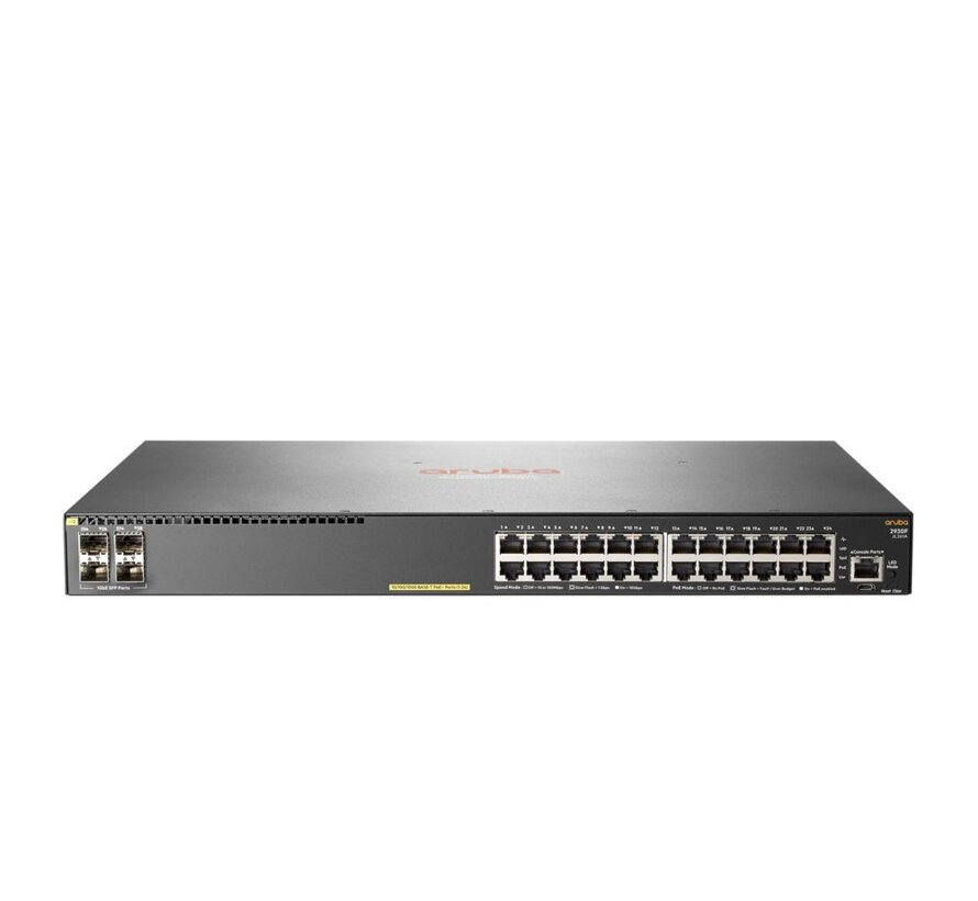 Aruba, a  Enterprise company Aruba 2930F 24G PoE+ 4SFP Managed L3 Gigabit Ethernet (10/100/1000) Power over Ethernet (PoE) 1U Grijs REF (refurbished)