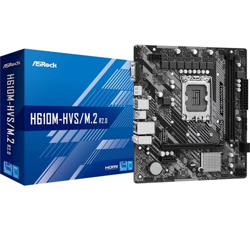 Asrock H610M-HVS/M.2 R2.0 | Socket LGA 1700 | Intel H610 | 4xDDR4 | Micro-ATX | Moederbord