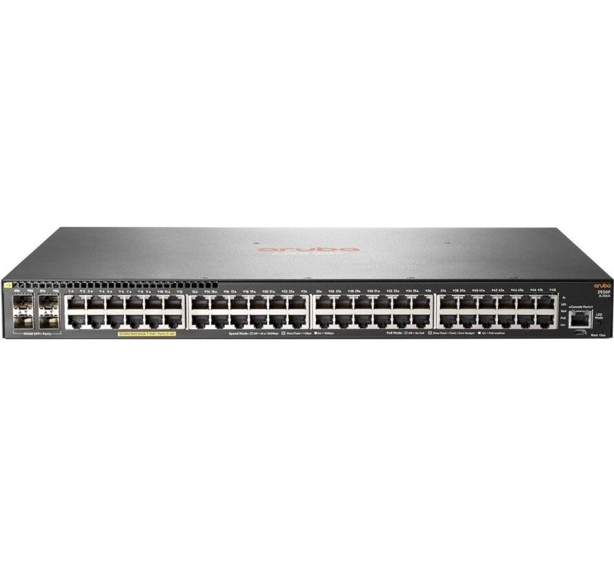 HPE 2930F 48G PoE+ 4SFP+ - Managed - L3 PoE RACK 1U REFURBISHED (refurbished)