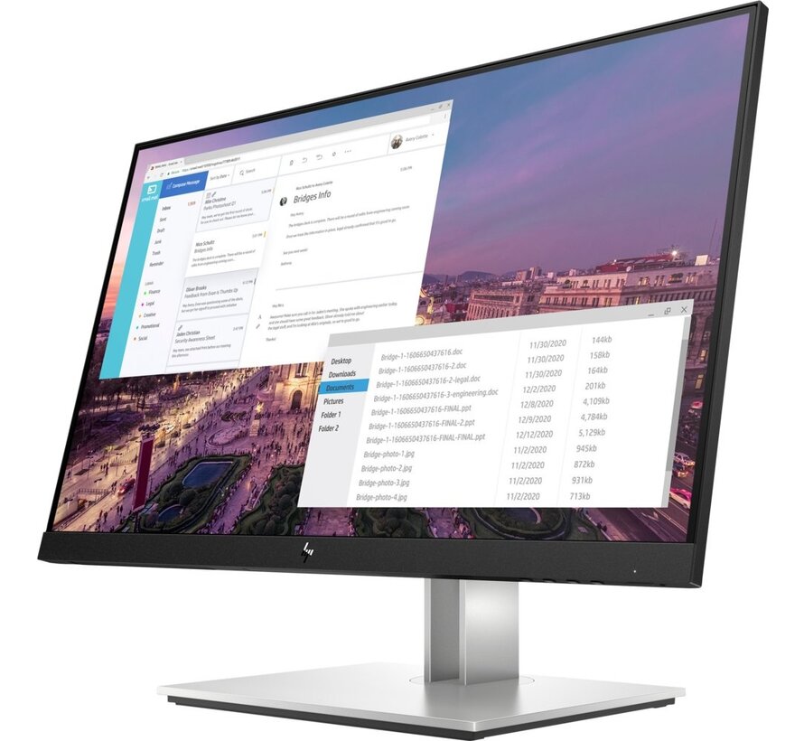 HP E-Series E23 G4 58,4 cm (23") 1920 x 1080 Pixels Full HD LCD Zwart, Zilver