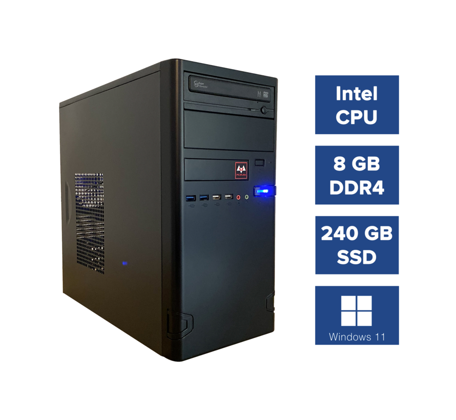 Pcman Home/Office Intel i5 - 10400 - 8 GB geheugen - 240 GB SSD - Windows 11 Pro