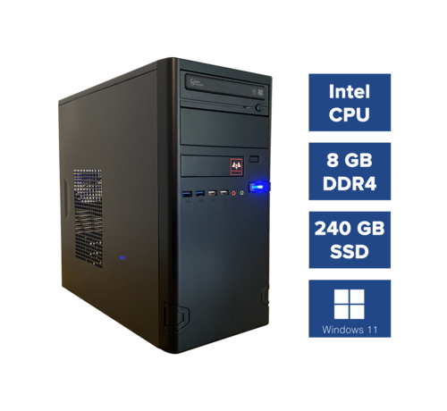 Pcman Pcman Home/Office Intel i3 - 10100 - 8 GB geheugen - 240 GB SSD - Windows 11 Pro