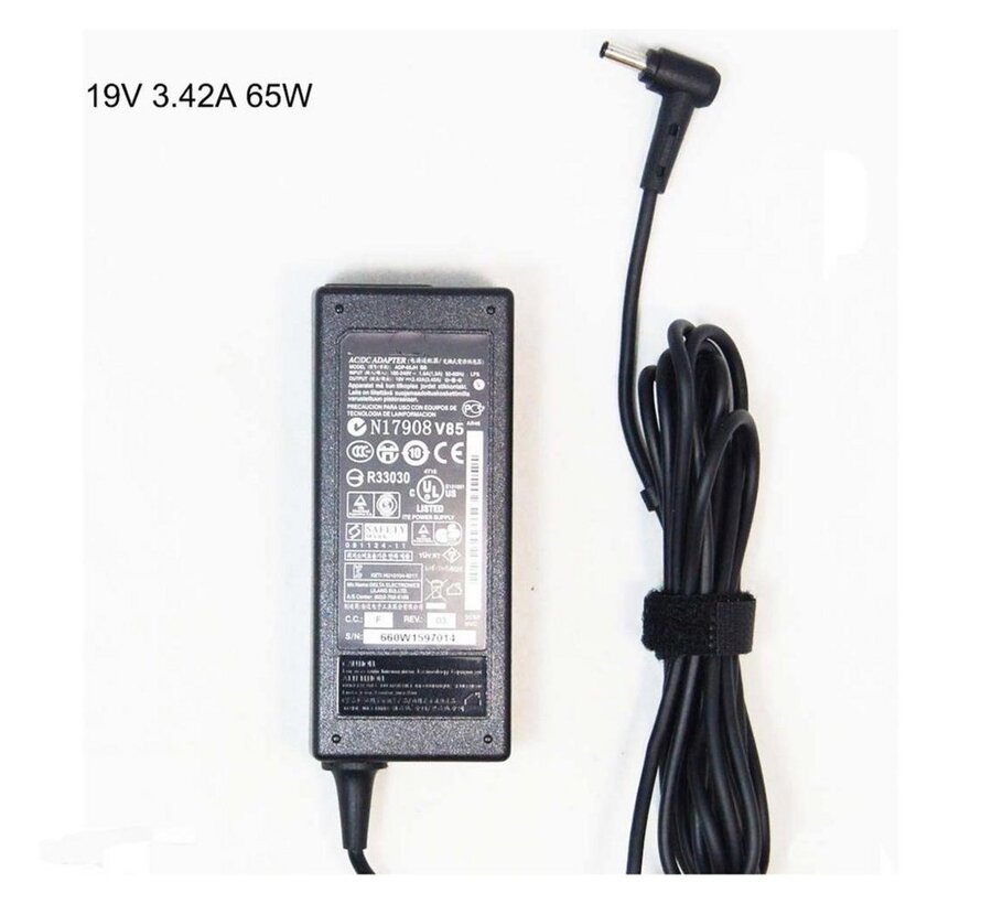 65W Oplader | Adapter voor ASUS B400A | 10.5 mm connector met center pin | Zwart