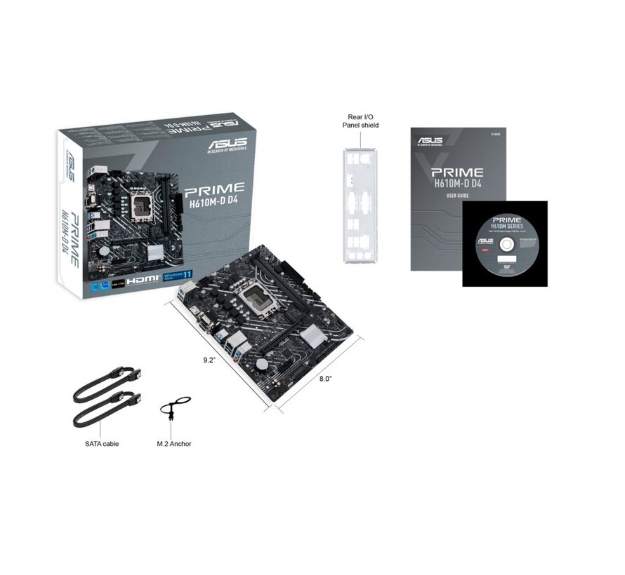 ASUS PRIME H610M-D D4 | Socket LGA 1700 | Intel H610 | 2xDDR4 | Micro-ATX | Moederbord