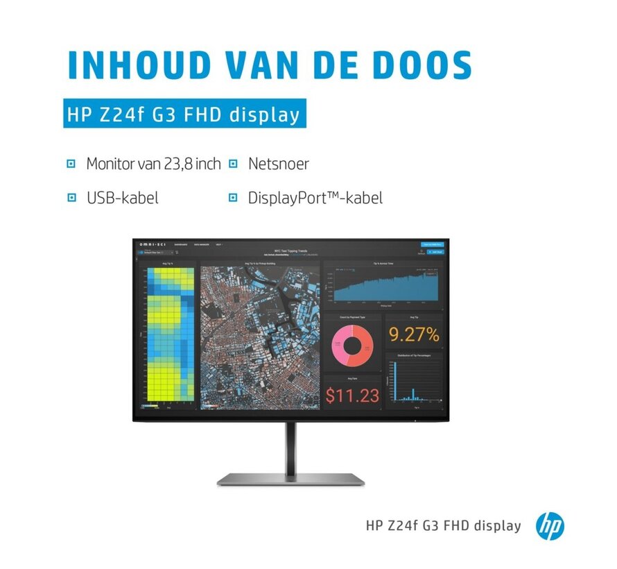 MON HP Z24F G3 23.8Inch 1920x1080 Pivot IPS 60HZ DP HDMI