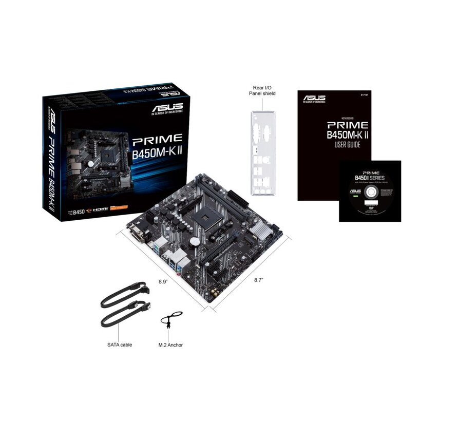 ASUS Prime B450M-K II AMD B450 Socket AM4 micro ATX