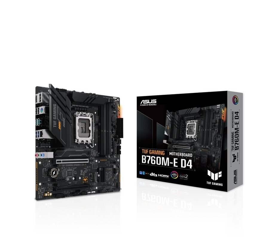 ASUS TUF GAMING B760M-E D4 | Socket LGA 1700 | Intel B760 | 4xDDR4 | Micro-ATX | Moederbord