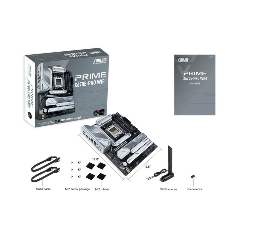 ASUS PRIME X670E-PRO WIFI | Socket AM5 | Intel X670 | 4xDDR5 | ATX | Moederbord