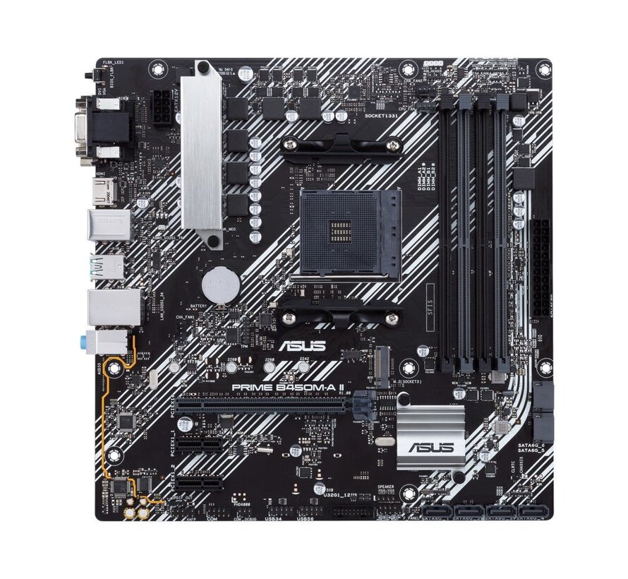 ASUS PRIME B450M-A II | Socket AM4 | AMD B450 | 4xDDR4 | Micro-ATX | Moederbord
