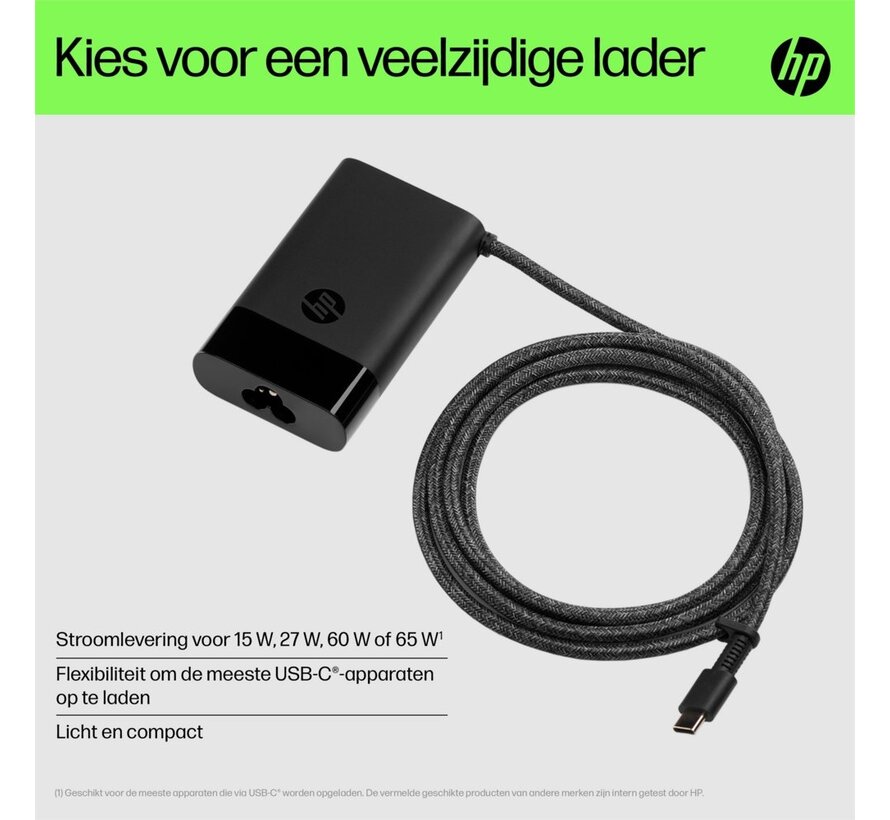 HP 671R2AA | USB-C Notebook Lader | 65 Watt