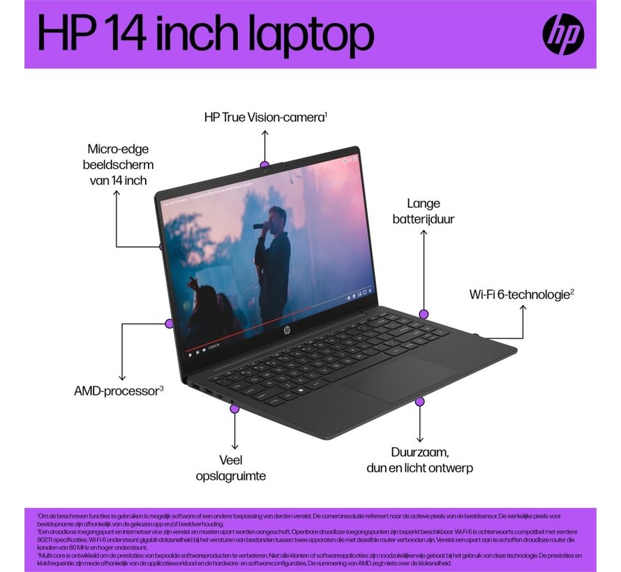 HP 14-EM0630ND 14.0 F-HD RYZEN 3 7320 / 8GB / 256GB / W11Hs