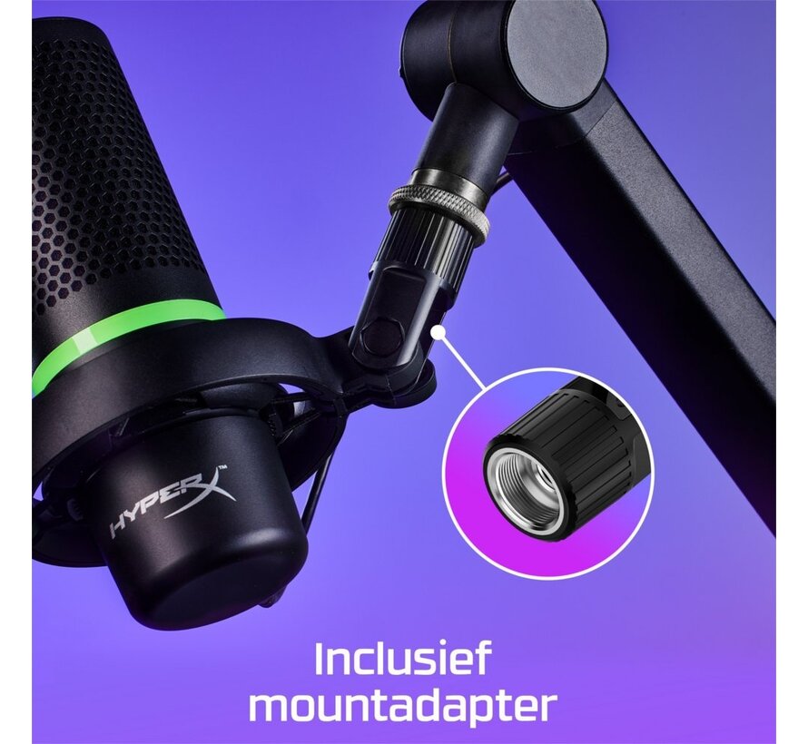 DuoCast | USB-microfoon | RGB-verlichting | Voor pc en console | Zwart