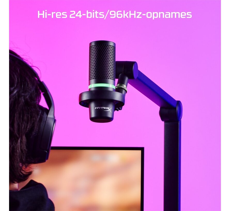 DuoCast | USB-microfoon | RGB-verlichting | Voor pc en console | Zwart