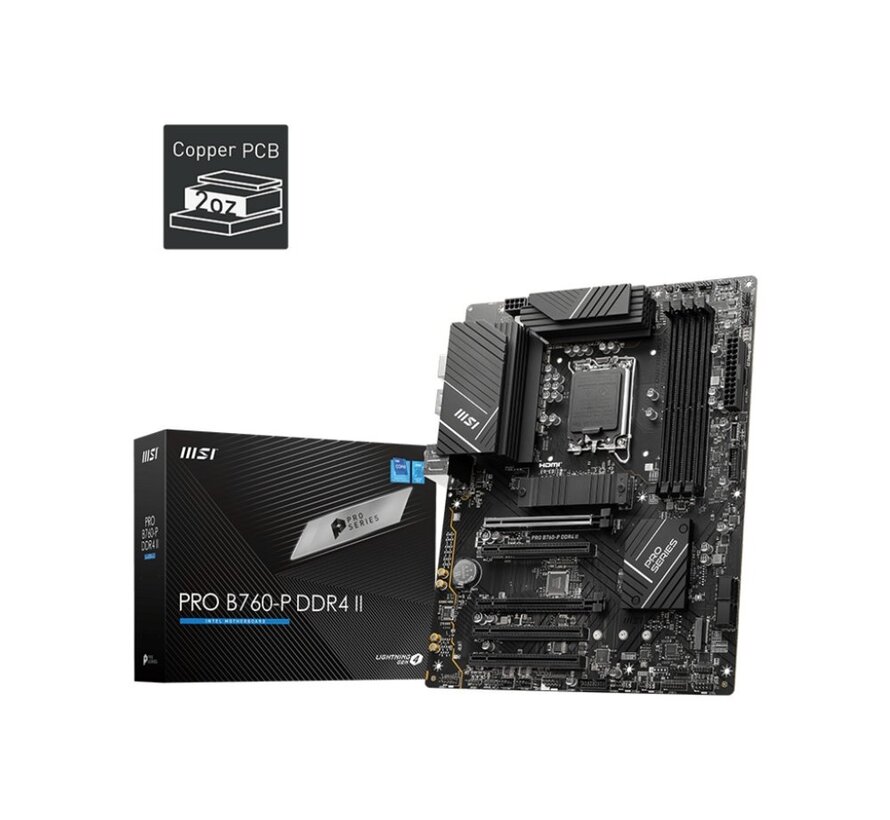 PRO B760-P DDR4 II | Socket LGA 1700 | Intel B760 | 4xDDR4 | ATX | Moederbord