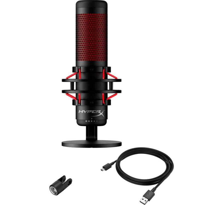QuadCast | USB-microfoon | Rode verlichting | Voor pc en console | Zwart/Rood