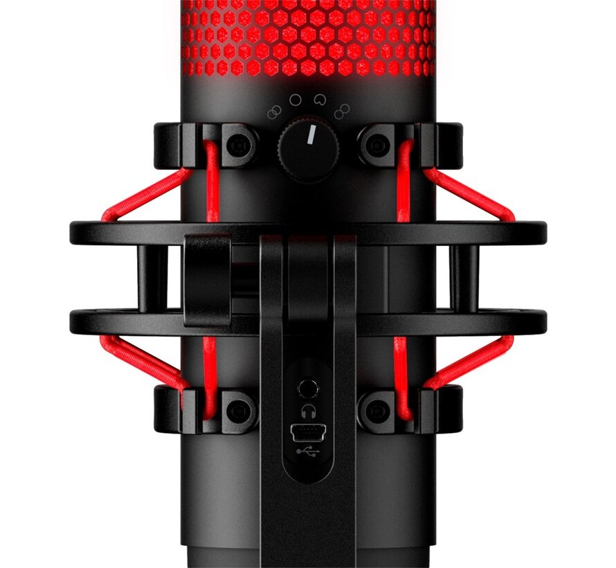 QuadCast | USB-microfoon | Rode verlichting | Voor pc en console | Zwart/Rood