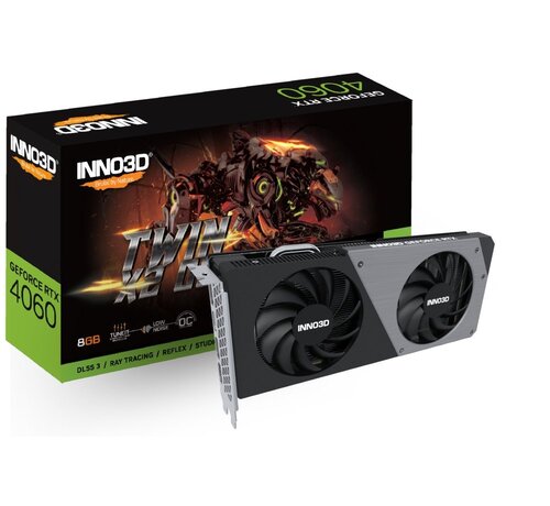Inno3D GeForce RTX 4060 Twin X2 OC | 8GB GDDR6 VRAM | Videokaart | GPU | Nvidia