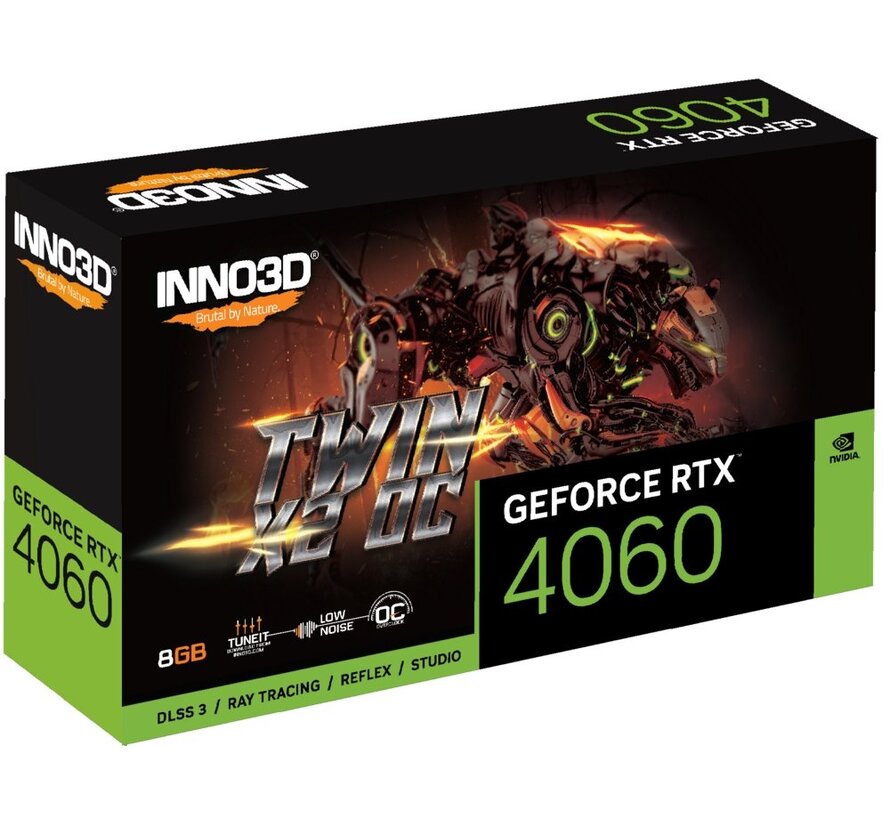 GeForce RTX 4060 Twin X2 OC | 8GB GDDR6 VRAM | Videokaart | GPU | Nvidia