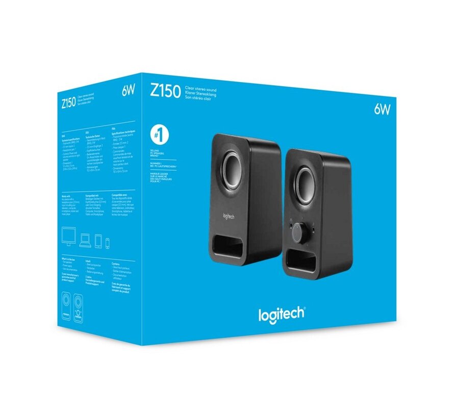 Z150 | 2.0 Luidsprekerset | 3W RMS | Helder Stereogeluid | Zwart