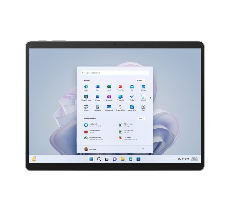Surface Pro 9 | 13" Display | Intel Core i7 | 16 GB RAM | 256 GB SSD | Wi-Fi 6E | Windows 11 Home | Platina