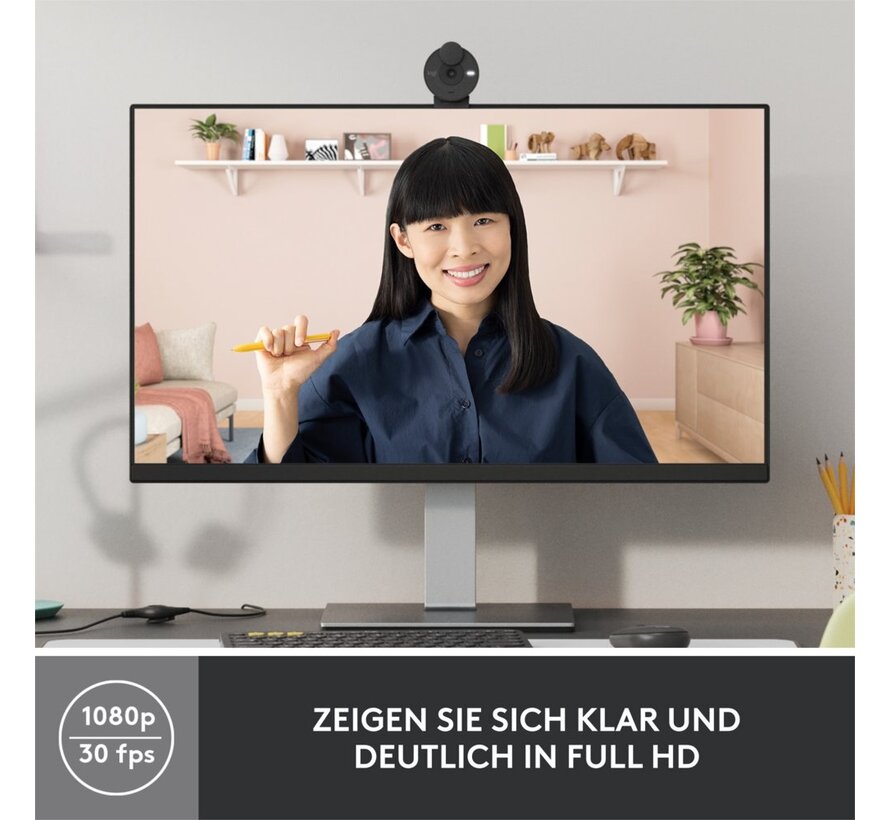 Brio 300 | 1080P 30FPS USB-C Webcam met Microfoon