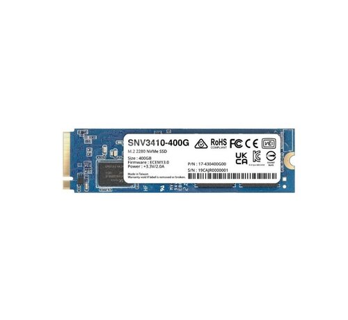 Synology SNV3410 | 400GB NVMe SSD | M.2 | Gen3 | 3.000MB/s Lezen | 750MB/s Schrijven