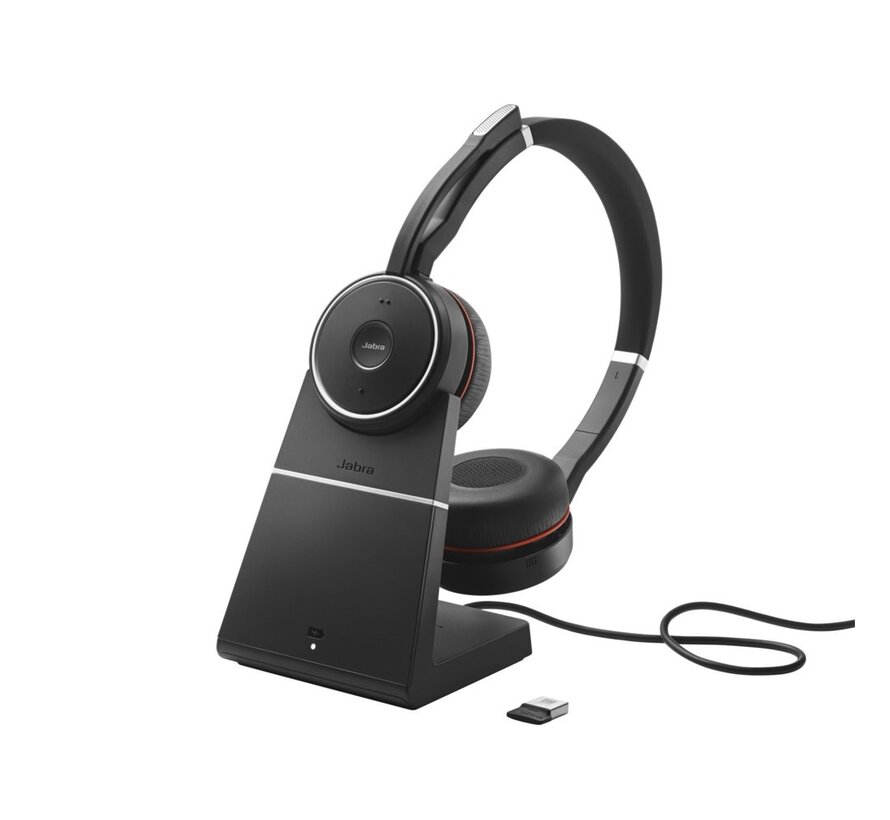 Evolve 75 | Draadloze On-ear Headset met ANC | USB Receiver | Oplaadstation | Zwart