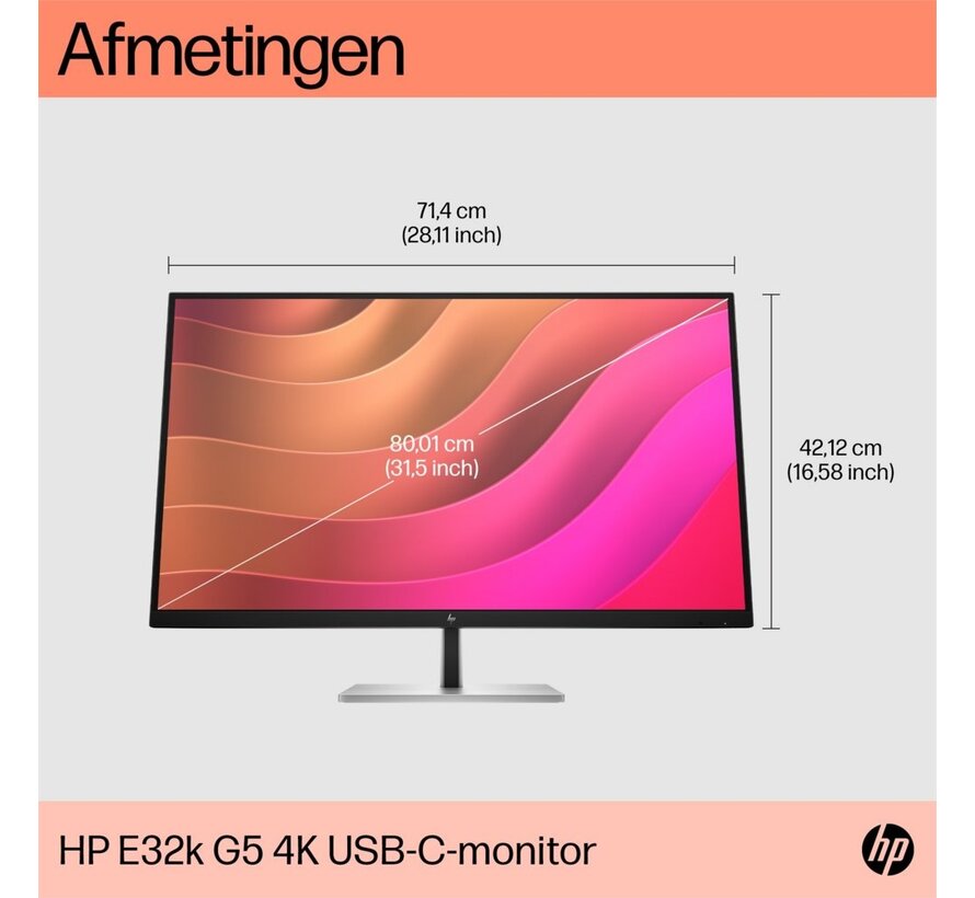 HP E32k G5 32" | 3840 x 2160 4K IPS | 60Hz | USB-C | Monitor