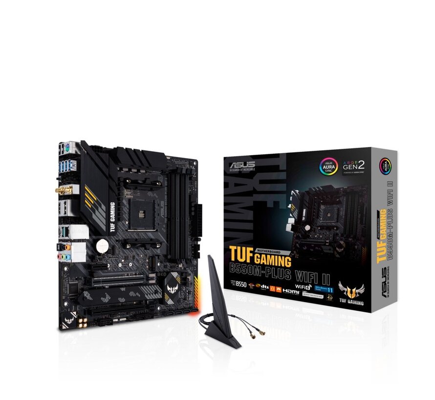 ASUS TUF GAMING B550M-PLUS WIFI II | Socket AM4 | AMD B550 | 4xDDR4 | Micro-ATX | Moederbord