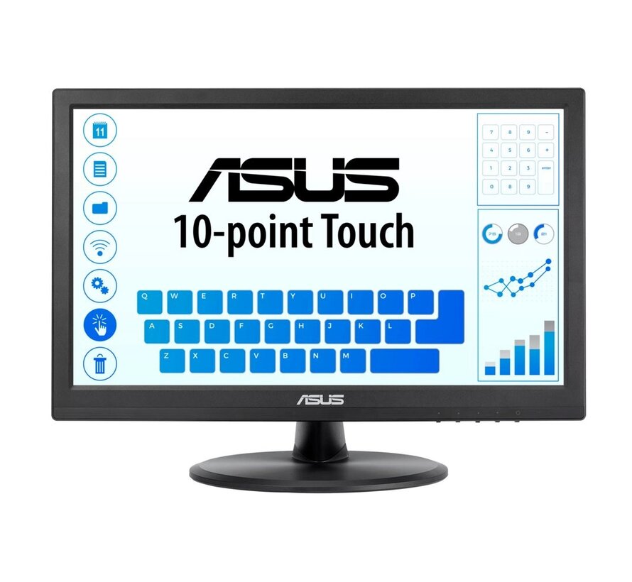 ASUS VT168HR | 15.6" Touchscreen Monitor | 1366 x 768 | WXGA | LED | Zwart