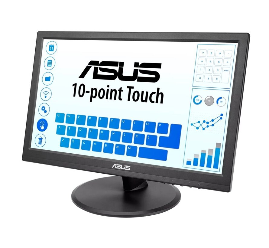 ASUS VT168HR | 15.6" Touchscreen Monitor | 1366 x 768 | WXGA | LED | Zwart