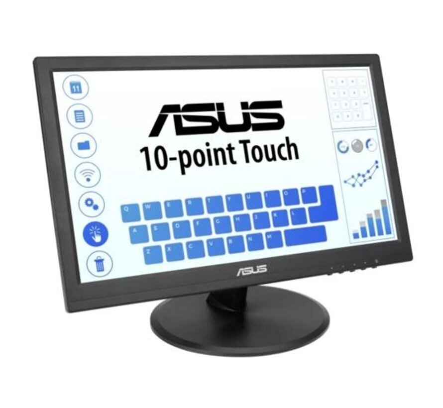 ASUS VT168HR | 15.6" Touchscreen Monitor | 1366 x 768 | WXGA | LED | Zwart