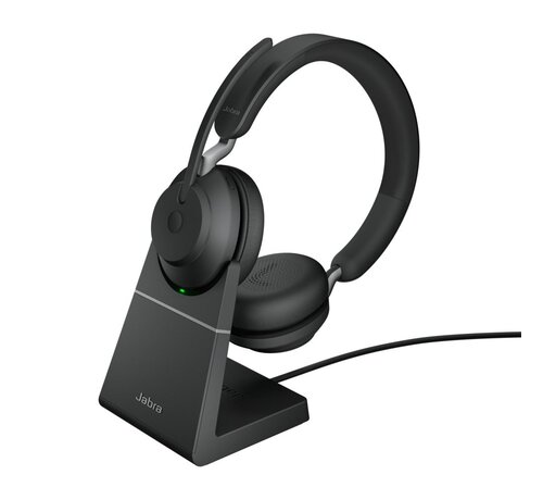 Jabra Evolve2 65 | Draadloze On-ear Headset | USB Receiver | Oplaadstation | Zwart