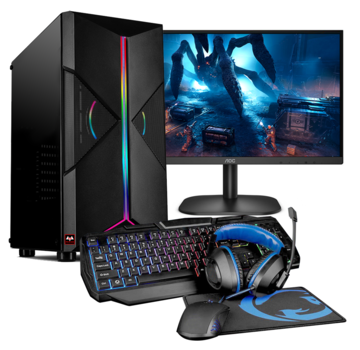 Pcman  Pcman Game Pc Gravity -  AMD Ryzen 5 5500GT - 8 GB - 240 GB SSD + Monitor + Headset + Muis + Toetsenbord met Windows 11 Pro
