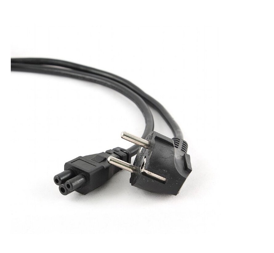 New Kenic 3-Pin Mickey Mouse (C5) EU Powercord | 1.5 m | Zwart
