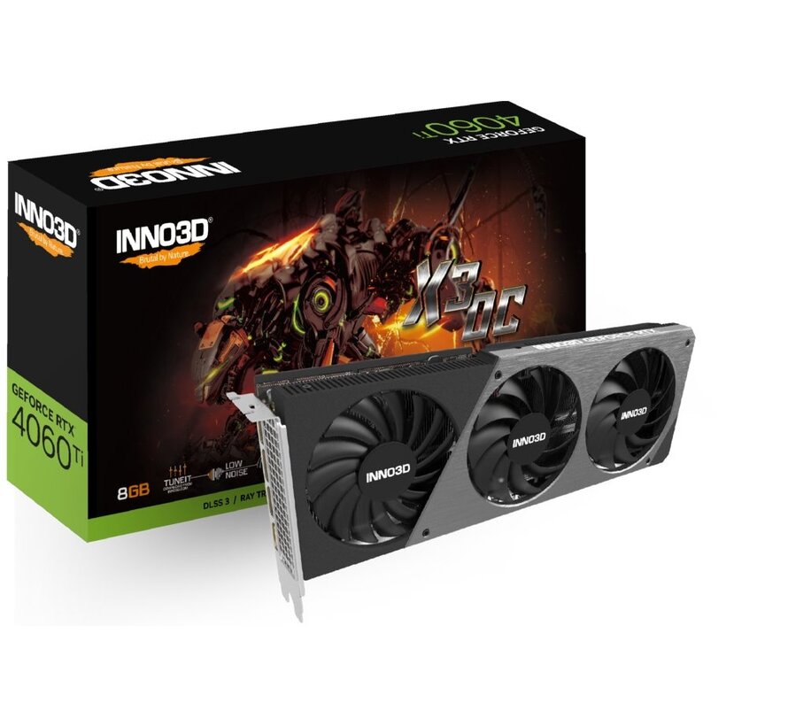 GeForce RTX 4060 Ti X3 OC | 8GB GDDR6 VRAM | Videokaart | GPU | Nvidia