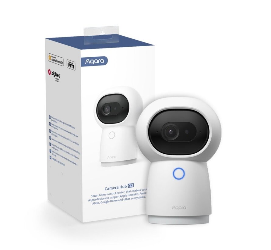Camera Hub G3 | IP-beveiligingscamera | 2K-resolutie (2304 × 1296) | 360° Pan & Tilt | Gezichts- en gebarenherkenning | Ingebouwde Zigbee 3.0 Hu
