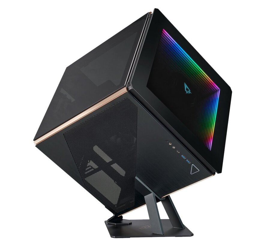 Regis Cube Case | Zwart, Goud, Grijs