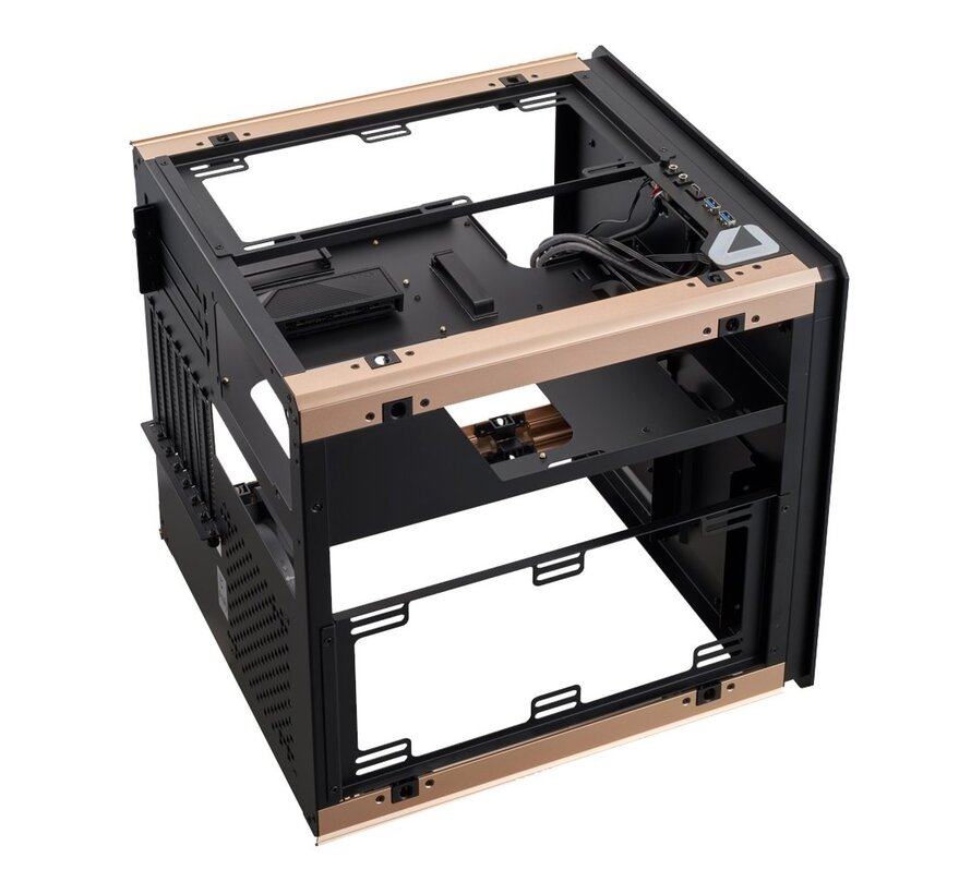 Regis Cube Case | Zwart, Goud, Grijs