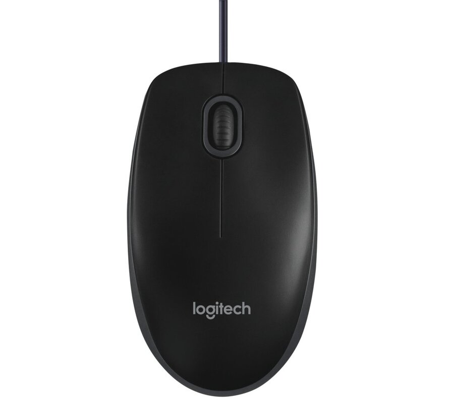 B100 | Ambidextrous Bedrade Muis | USB-A | 800 DPI | Zwart