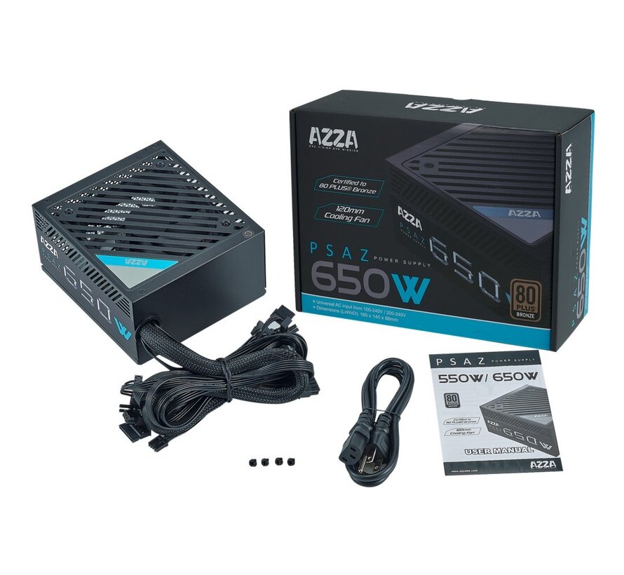 PSAZ-650W | 650 Watt Bronze ATX PSU | Power Supply | Voeding