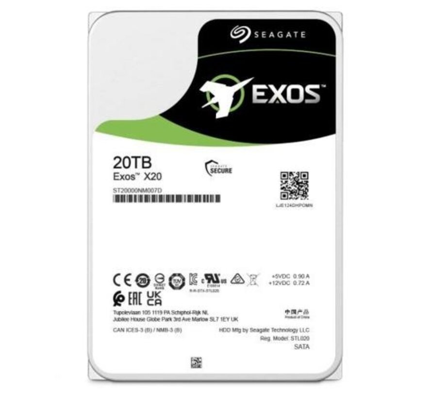 Exos X20 Enterprise HDD 3.5" | 20TB SATA III | 7200RPM