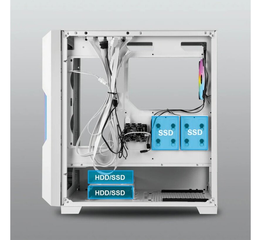 Guardian 520 RGB | Midi Tower Case | Wit