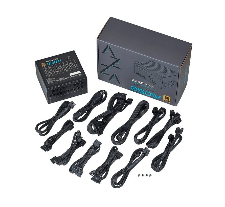 AZZA PSAZ-850G | 850W Gold ATX 3.0 PSU | Modulair | Power Supply | Voeding